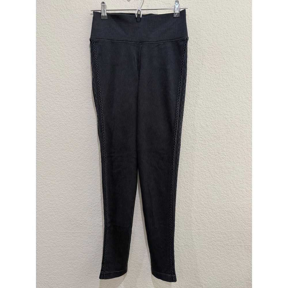 OFFLINE by Aerie Seamless Ribbed Crop Top & Leggings Set Black Athleisure Active - Picture 4 of 9